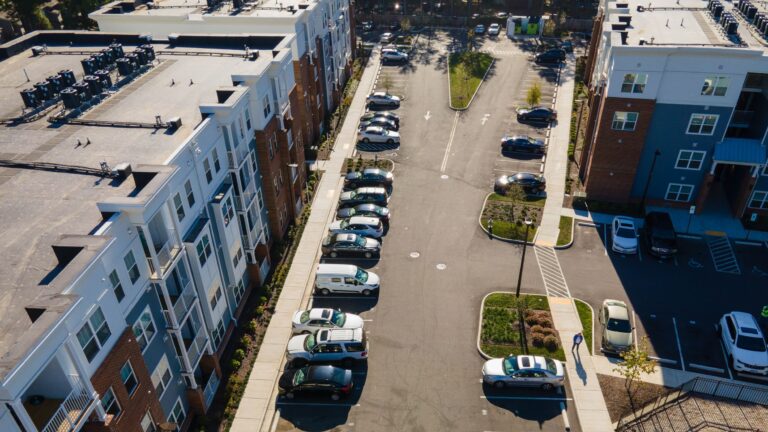 Parking at the Alexander 1090 apartments.