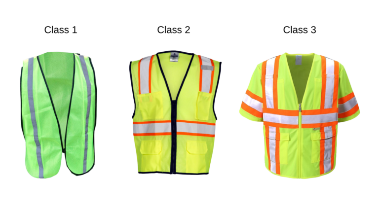 Different classes of safety vests