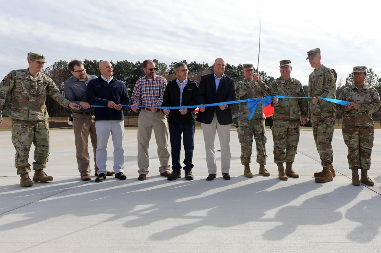 Frank Slinsky at a ribbon cutting with the National Guard