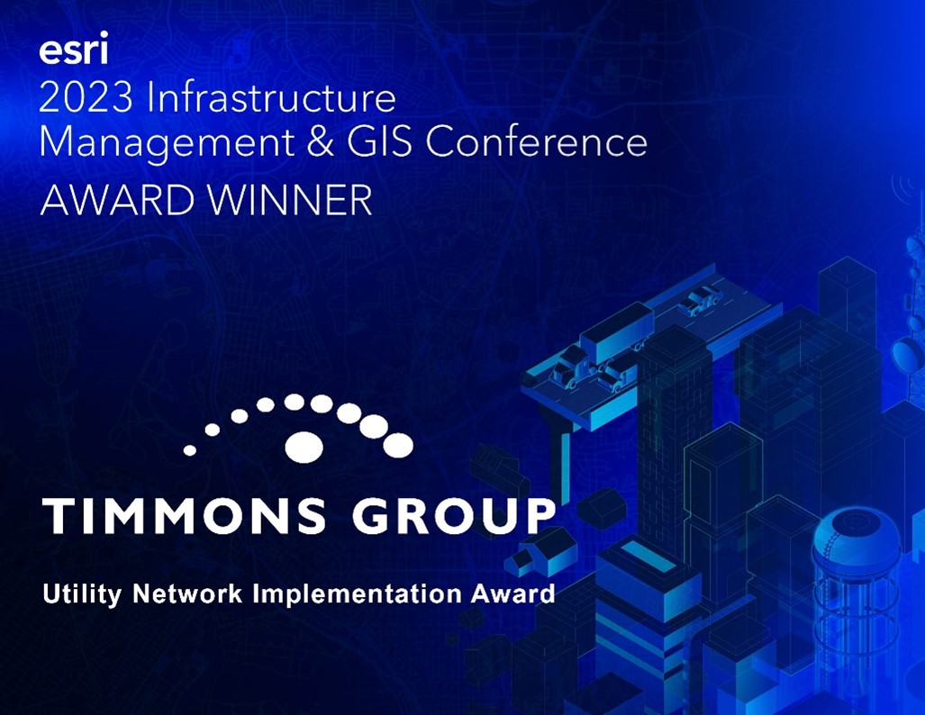 Timmons Group Receives Esri’s Utility Network Implementation Award at